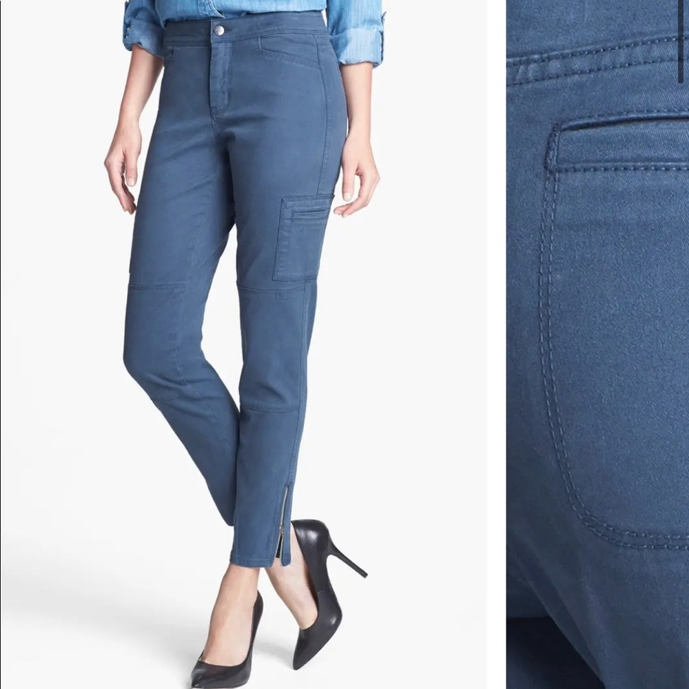 NYDJ navy blue cargo skinny pants sz 0